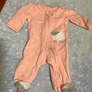 Child of mine: newborn baby girl footed pajama